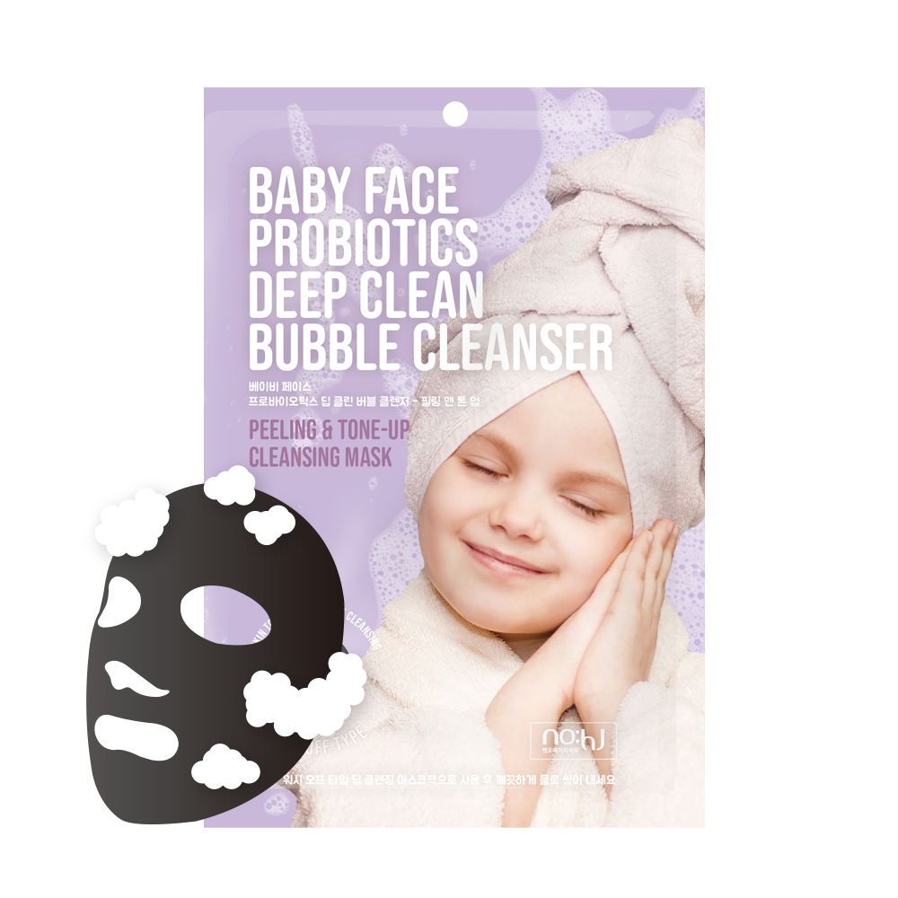 NO:HJ Baby Face Probiotics Deep Clean Bubble Cleanser Peeling & Tone-Up Очищающая пузырьковая маска с пробиотиками для отшелушивания и осветления