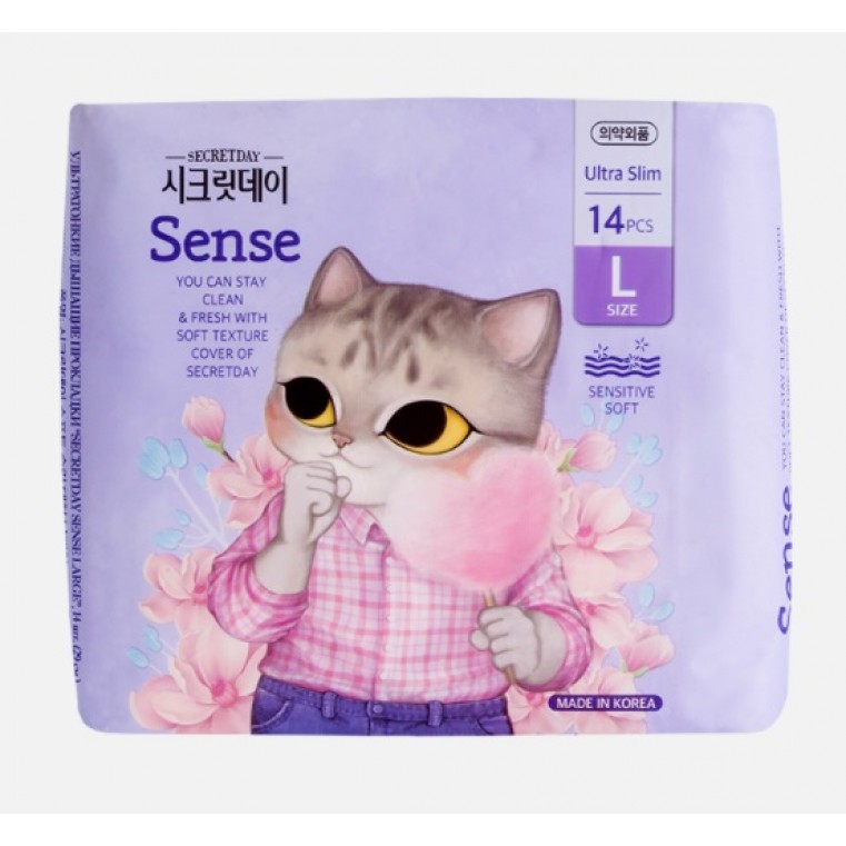 SECRET DAY Sense Ultra Slim L Ежедневные ультратонкие дышащие прокладки