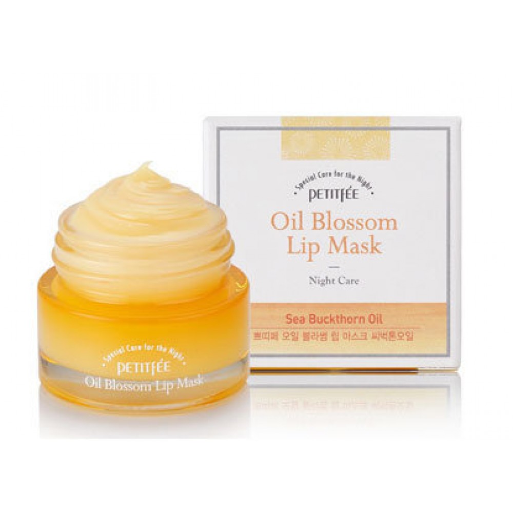 Petitfee Oil Blossom Lip Mask Sea Buckthorn Oil Ночная маска для губ c маслом облепихи