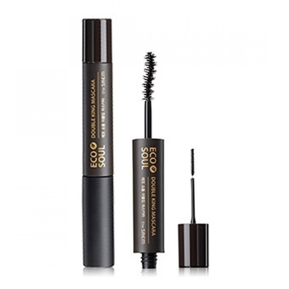 The Saem Eco Soul Double King Mascara 01 Black Тушь для ресниц с двумя кисточками - черная